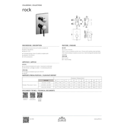 Bateria podtynkowa 3-drożna z przełącznikiemmechanicznym Rock chrom PAFFONI RUBINETTERIE RO019CR