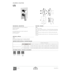 Bateria podtynkowa 3-drożna z przełącznikiem mechanicznym Tilt czarny mat PAFFONI RUBINETTERIE TI019NO