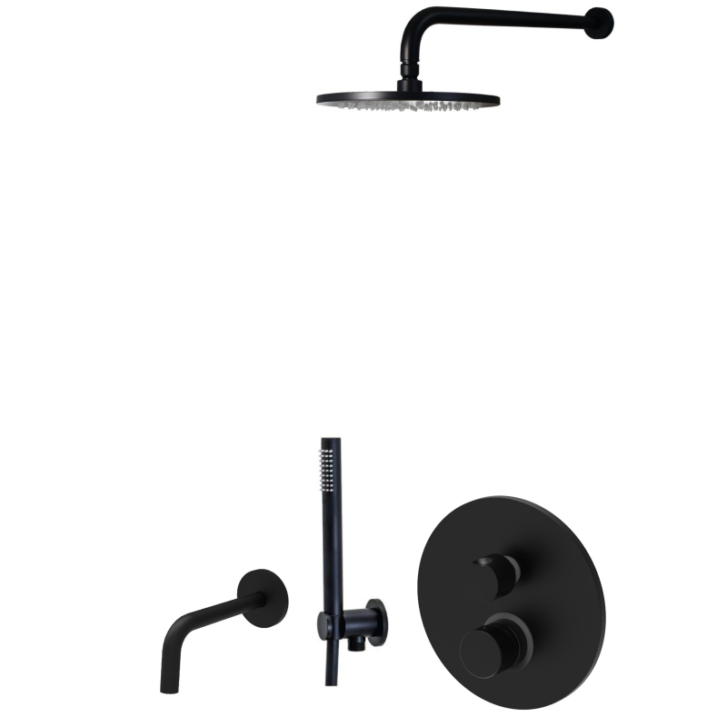 Zestaw wannowy podtynkowy Jo czarny mat PAFFONI RUBINETTERIE JO019ZSCW3ANO