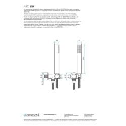 Zestaw 3w1 piper Rączki Natryskowe tuscan EMMEVI RUBINETTERIE EM154TS