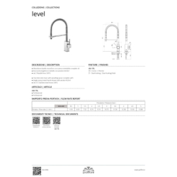 Bateria zlewozmywakowa stojąca Level chrom PAFFONI RUBINETTERIE LEA176CR