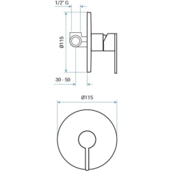 Bateria podtynkowa 1-drożna Filo tuscan EMMEVI RUBINETTERIE 85009PITS