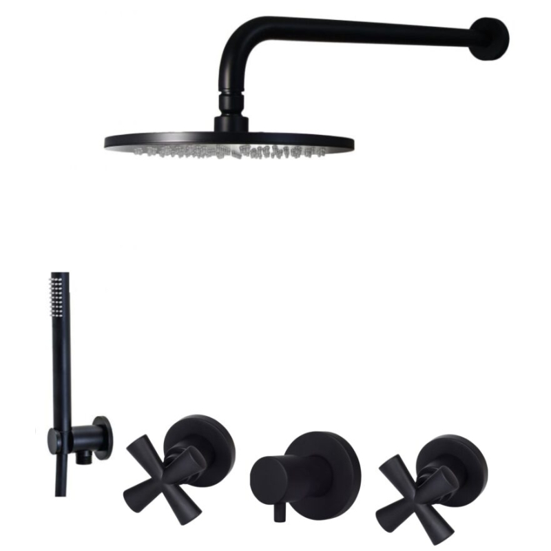 Zestaw natryskowy podtynkowy l-400mm fi-22,5cm Spirit New czarny mat EMMEVI RUBINETTERIE SPI015ZSC3A.NO