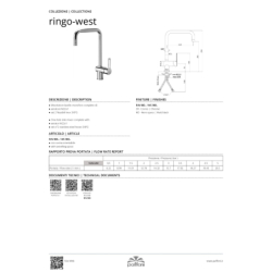 Bateria zlewozmywakowa stojąca Ringo czarny mat PAFFONI RUBINETTERIE RIN980NO