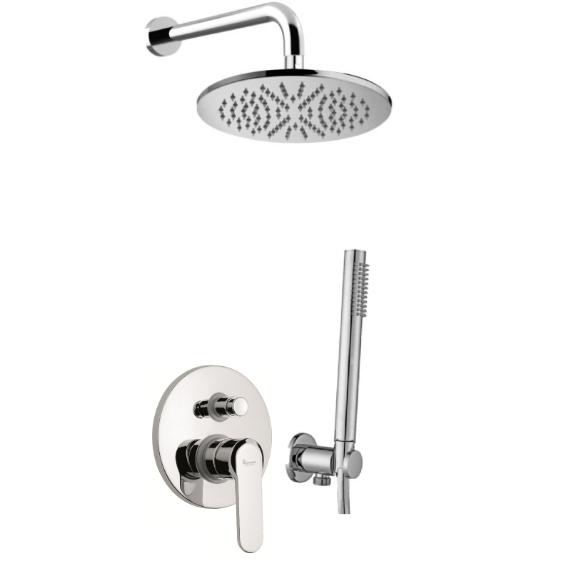 Zesta natryskowy podtynkowy l-400mm fi-22,5cm Nefer chrom EMMEVI RUBINETTERIE NEF015ZSC3A.CR