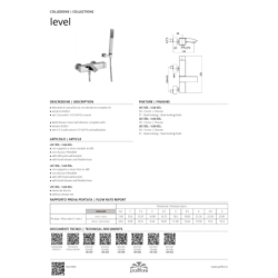 Bateria wannowa ścienna Level chrom PAFFONI RUBINETTERIE LEC023CR