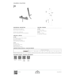 Bateria natryskowa ścienna Joker chrom PAFFONI RUBINETTERIE JK168DCR