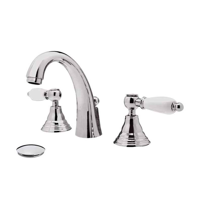 Bateria umywalkowa 3-otworowa Retro chrom DANIEL RUBINETTERIE RT5003LCR