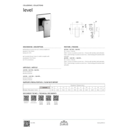 Bateria podtynkowa 1-drożna Level chrom PAFFONI RUBINETTERIE LES010CR
