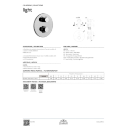 Bateria podtynkowa termostatyczna 1-drożna Light czarny mat PAFFONI RUBINETTERIE LIQ013NO