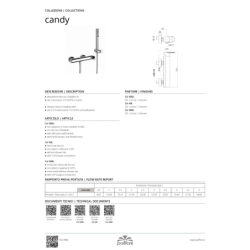 Bateria natryskowa ścienna (korpus) Candy chrom PAFFONI RUBINETTERIE CA168CR