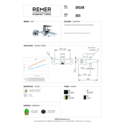 Bateria wannowa ścienna Dream chrom DANIEL RUBINETTERIE DR610CR