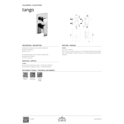 Bateria podtynkowa 2-drożna z przełącznikiem mechanicznym Tango chrom PAFFONI RUBINETTERIE TA018CR