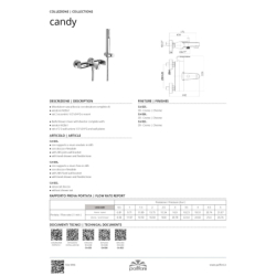 Bateria wannowa ścienna Candy chrom PAFFONI RUBINETTERIE CA026CR