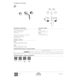 Bateria umywalkowa podtynkowa l-178mm Joker chrom PAFFONI RUBINETTERIE JK006CR