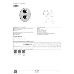 Bateria podtynkowa termostatyczna 3-drożna Light czarny mat PAFFONI RUBINETTERIE LIQ019NO
