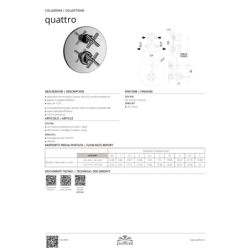 Bateria podtynkowa 2-drożna Quattro chrom PAFFONI RUBINETTERIE QTV018CR