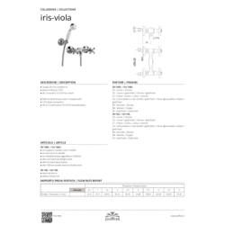 Bateria natryskowa ścienna Iris chrom PAFFONI RUBINETTERIE IRV168DCR