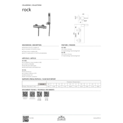 Bateria natryskowa ścienna (korpus) Rock chrom PAFFONI RUBINETTERIE RO168CR