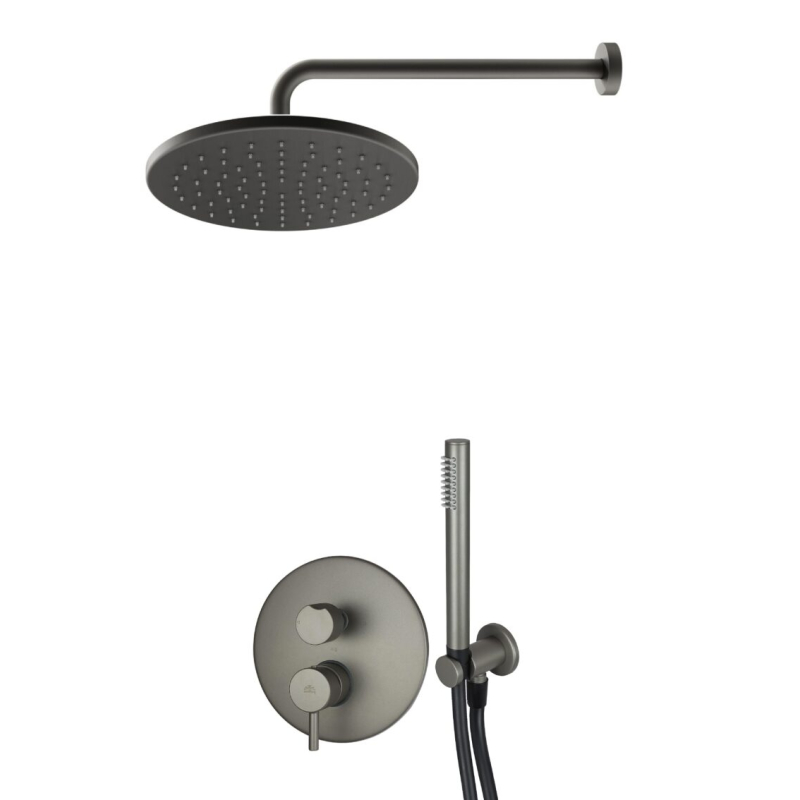 Zestaw natryskowy podtynkowy l-400mm fi-22,5cm Light grafitowy PAFFONI RUBINETTERIE LIG018ZSC2A.MG