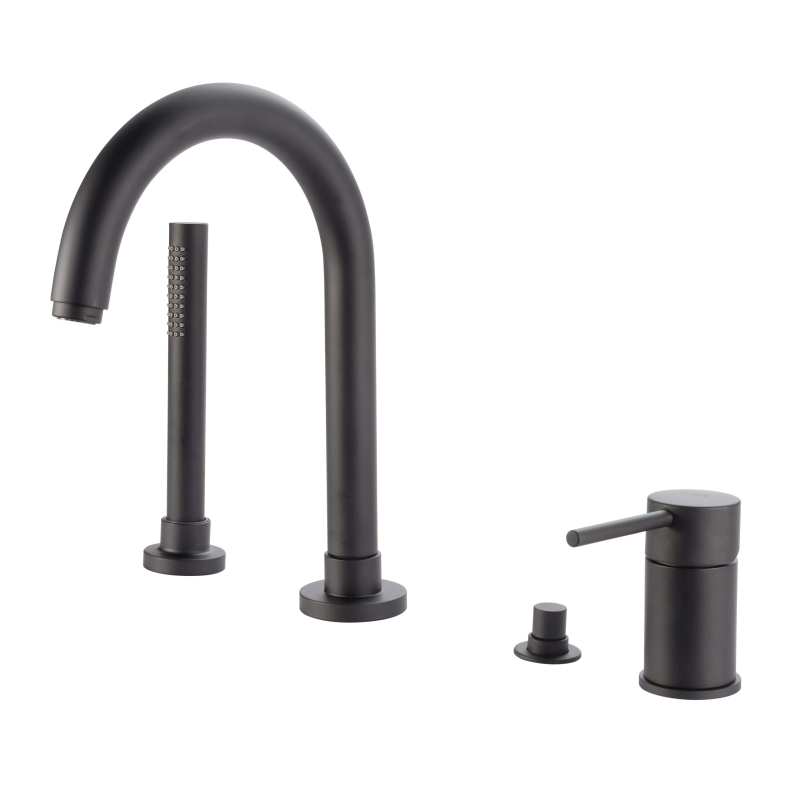 Bateria wannowa 4-otworowa Piper czarny mat EMMEVI RUBINETTERIE 45120NO