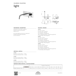 Bateria umywalkowa podtynkowa 248mm Light czarny mat PAFFONI RUBINETTERIE LIG106NO