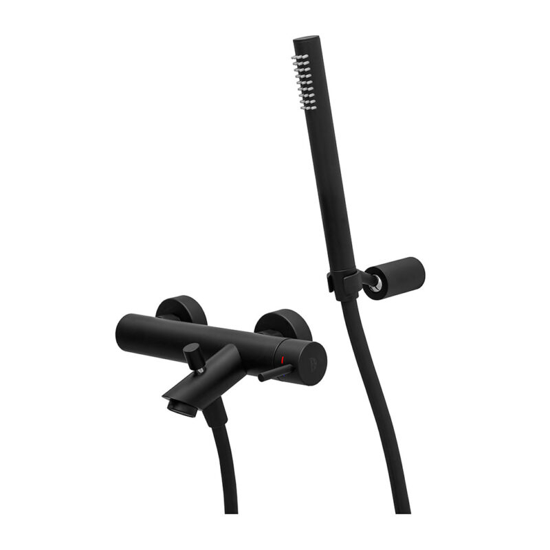 Bateria wannowa ścienna Light czarny mat PAFFONI RUBINETTERIE LIG023NO