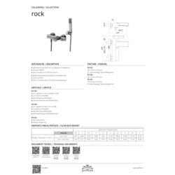 Bateria wannowa ścienna (korpus) Rock chrom PAFFONI RUBINETTERIE RO022CR