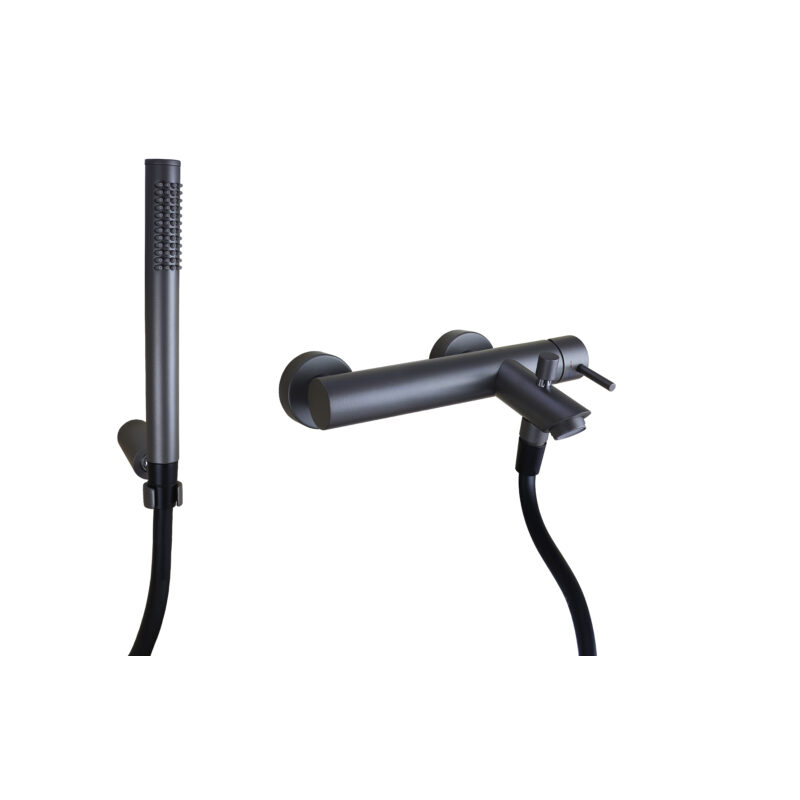 Bateria wannowa ścienna Light grafitowy PAFFONI RUBINETTERIE LIG023MG