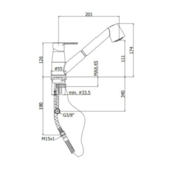 Bateria zlewozmywakowa stojąca Blu chrom PAFFONI RUBINETTERIE BLU183CR
