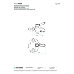 Bateria wannowa ścienna (korpus) Laguna chrom EMMEVI RUBINETTERIE 40061CR