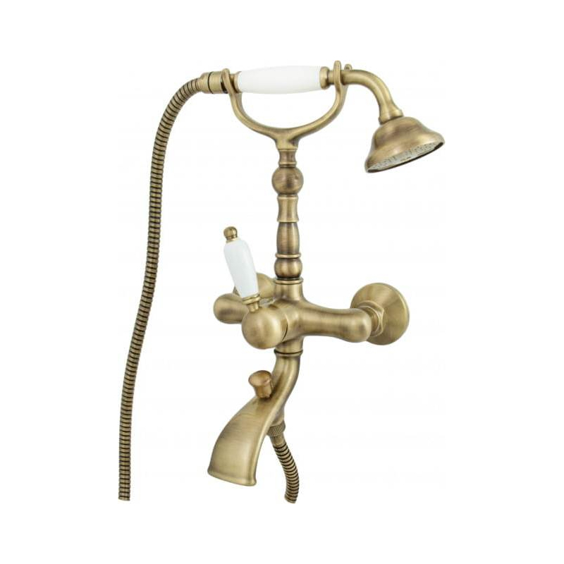 Bateria wannowa ścienna (kompletna) Laguna stare złoto EMMEVI RUBINETTERIE 40011BR