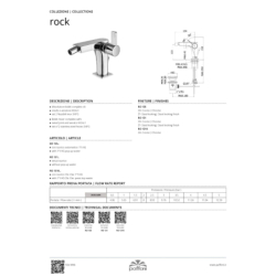 Bateria bidetowa stojąca (bez korka) Rock chrom PAFFONI RUBINETTERIE RO131CR