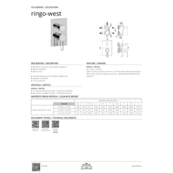 Bateria podtynkowa 3-drożna z przełącznikiemmechanicznym Ringo chrom PAFFONI RUBINETTERIE RIN019CR