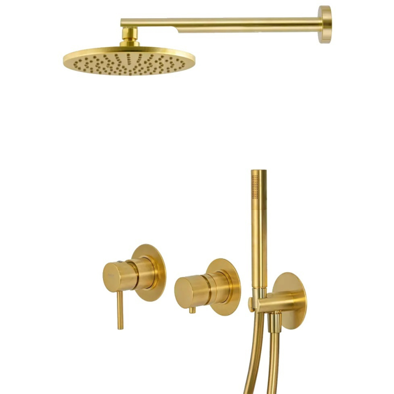 Zestaw natryskowy podtynkowy tokyo ii Tokyo złoto szczotkowane DANIEL RUBINETTERIE TX625Z0.DP