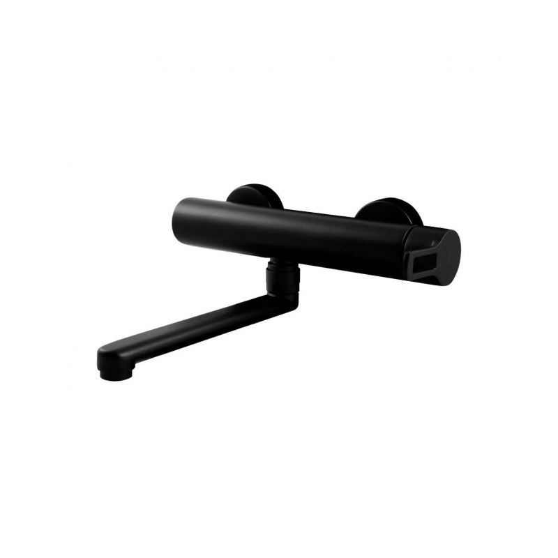 Bateria zlewozmywakowa ścienna Ringo czarny mat PAFFONI RUBINETTERIE RIN161NO