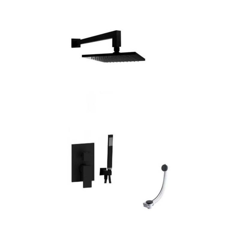 Zestaw wannowy podtynkowy z napełnieniem przez przelew Elle czarny mat PAFFONI RUBINETTERIE EL019ZWSCSU3A.NO