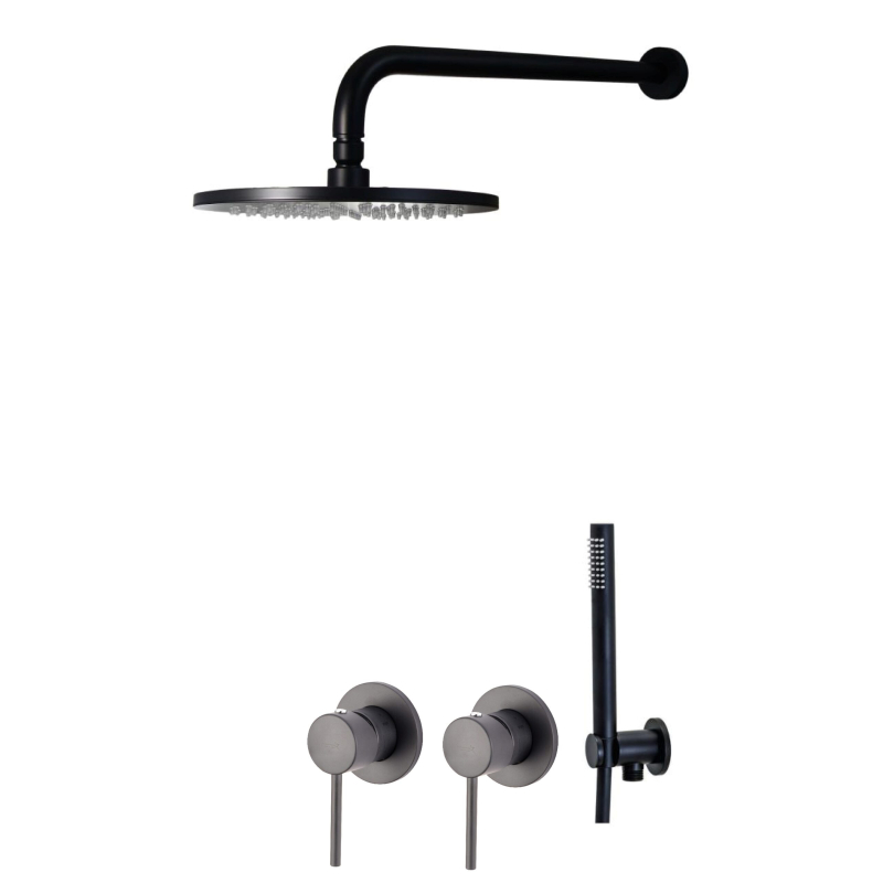 Zesta natryskowy podtynkowy l-200mm fi-30cm Piper czarny mat EMMEVI RUBINETTERIE PI010ZSC3E.NO