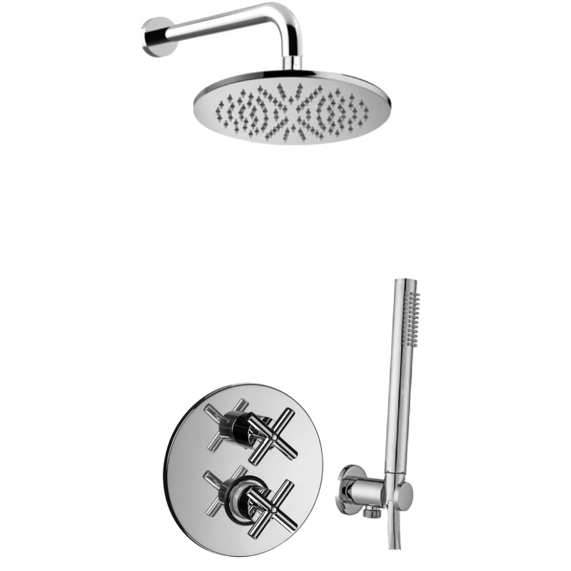 Zestaw natryskowy podtynkowy l-400mm fi-250mm slim Quattro chrom PAFFONI RUBINETTERIE QTV018ZSC3F