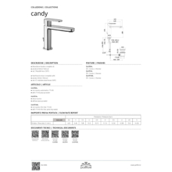 Bateria umywalkowa stojąca Candy chrom PAFFONI RUBINETTERIE CA075CR