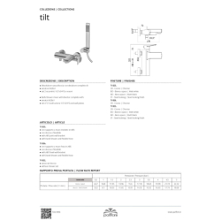 Bateria wannowa ścienna Tilt stal szczotkowana PAFFONI RUBINETTERIE TI023ST