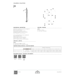 Bateria wannowa wolnostojąca Jo chrom PAFFONI RUBINETTERIE JO032CR