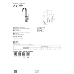 Bateria stojąca wysoka Effe chrom PAFFONI RUBINETTERIE EF877CR