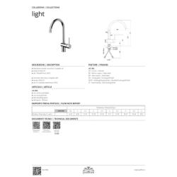 Bateria zlewozmywakowa stojąca Light chrom PAFFONI RUBINETTERIE LIG280CR
