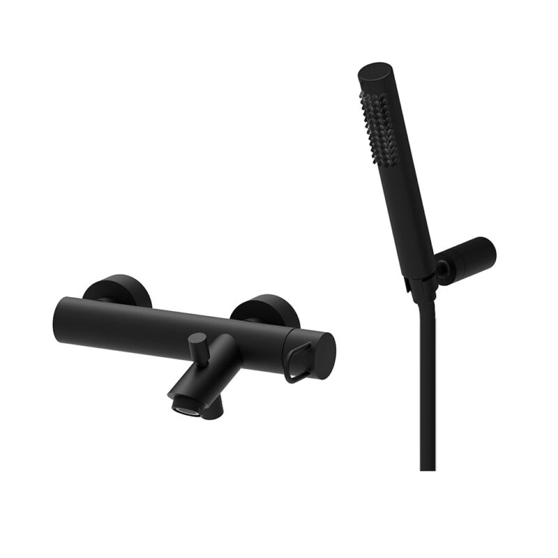 Bateria wannowa ścienna Joker czarny mat PAFFONI RUBINETTERIE JK023NO