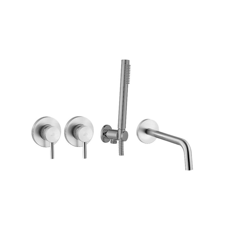 Zestaw wannowy podtynkowy Light stal szczotkowana PAFFONI RUBINETTERIE LIG010ST70ZWW