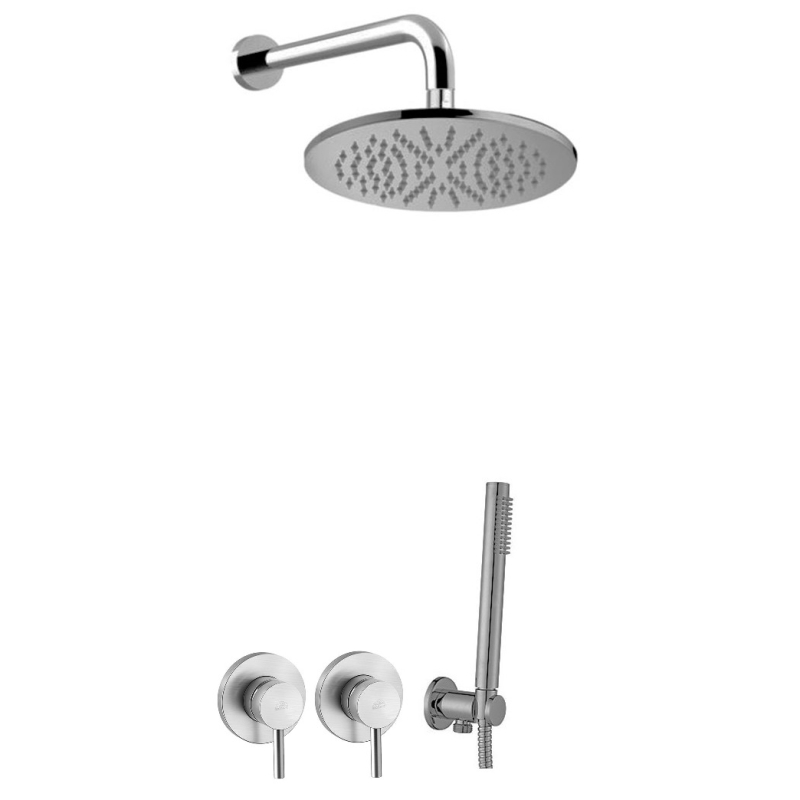 Zestaw natryskowy podtynkowy l-400mm fi-30cm Light stal szczotkowana PAFFONI RUBINETTERIE LIG010ST70ZSC3C