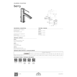 Bateria umywalkowa stojąca (bez korka) Berry chrom PAFFONI RUBINETTERIE BR071CR