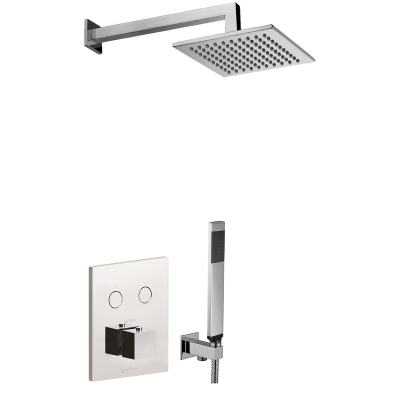 Zestaw natryskowy podtynkowy termostat l-400mm 30x30cm slim Level, Elle, Ringo chrom PAFFONI RUBINETTERIE CPT518ZSC3BCR