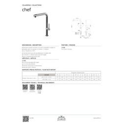 Bateria zlewozmywakowa stojąca Chef chrom PAFFONI RUBINETTERIE CH985CR